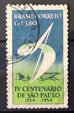 C 295 Selo 4 Centenario de Sao Paulo 1953 Circulado 1