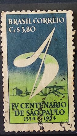 C 295 Selo 4 Centenario de Sao Paulo 1953 Circulado 2