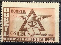 C 296 Selo Congresso de Contabilidade Porto Alegre Economia 1953