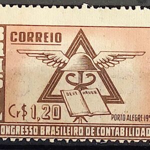 C 296 Selo Congresso de Contabilidade Porto Alegre Economia 1953