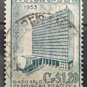 C 303 Selo Exposicao Filatelica Nacional de Educacao 1953 Circulado 1