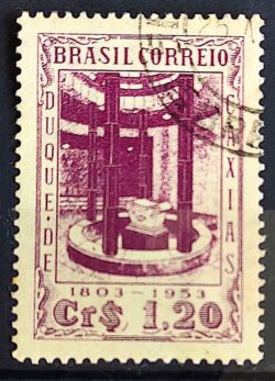 C 308 Selo Mausoleu Duque de Caxias Militar 1953 Circulado 3