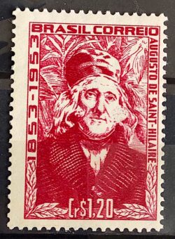 C 315 Selo Centenario Naturalista Escritor Auguste de Saint Hilair Franca 1953