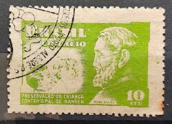 C 323 Selo Campanha Contra o Mal de Hansen Padre Damiao Religiao Saude 1953 Circulado 8