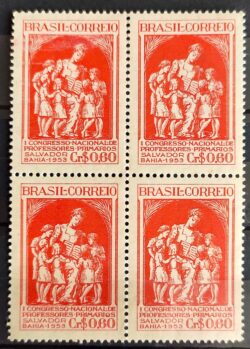 C 324 Selo Congresso Nacional de Professores Primarios Educacao Salvador Bahia 1953 Quadra 1