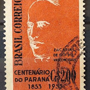 C 325 Selo Centenario do Parana Zacarias de Gois e Vasconcellos Personalidade 1954 Circulado 2