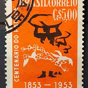 C 326 Selo Centenario do Parana Cafe Bebida 1953 Circulado 3