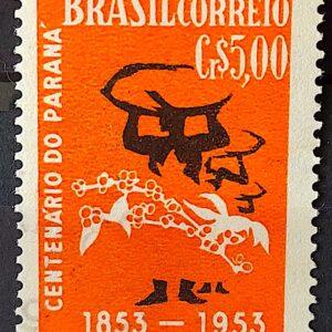 C 326 Selo Centenario do Parana Cafe Bebida 1953 Circulado 8