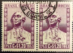 C 327 Selo Bicentenario Alexandre de Gusmao Personalidade 1954 Dupla 1