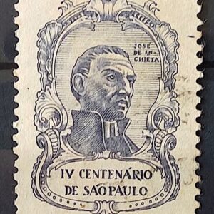 C 330 Selo 4 Centenario de Sao Paulo Jose de Anchieta Religiao Personalidade 1954 Circulado 6