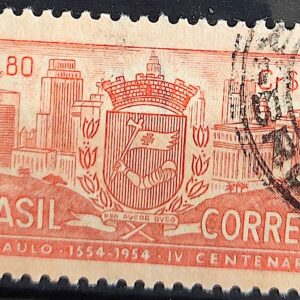 C 332 Selo 4 Centenario de Sao Paulo 1954 Circulado 13