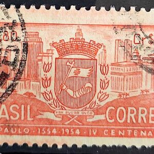 C 332 Selo 4 Centenario de Sao Paulo 1954 Circulado 14