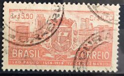 C 332 Selo 4 Centenario de Sao Paulo 1954 Circulado 15