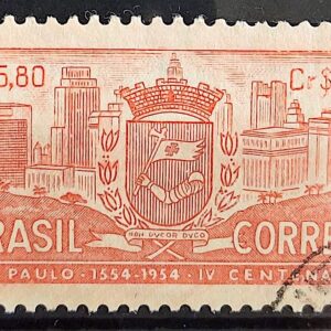 C 332 Selo 4 Centenario de Sao Paulo 1954 Circulado 16