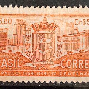 C 332 Selo 4 Centenario de Sao Paulo 1954 Circulado 17