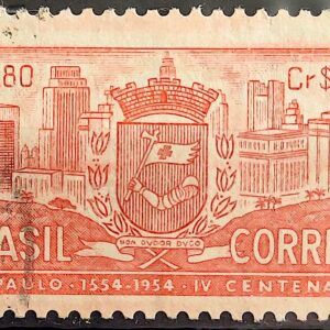 C 332 Selo 4 Centenario de Sao Paulo 1954 Circulado 6