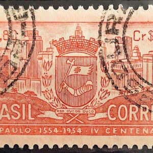 C 332 Selo 4 Centenario de Sao Paulo 1954 Circulado 7
