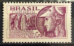 C 334 Selo Congresso Internacional de Organizacao Cientifica Ciencia 1954 1