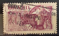 C 334 Selo Congresso Internacional de Organizacao Cientifica Ciencia 1954 Circulado 2