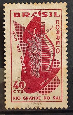 C 335 Selo Festa da Uva Caxias do Sul 1954 Circulado 3