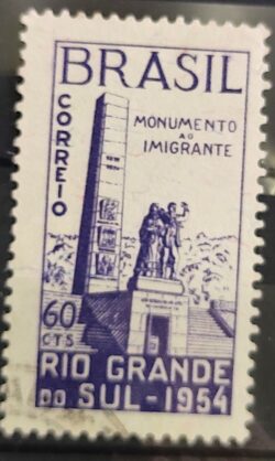 C 336 Selo Monumento ao Imigrante Rio Grande do Sul 1954 Circulado 1