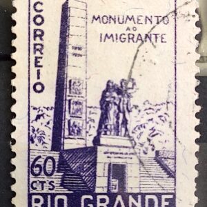 C 336 Selo Monumento ao Imigrante Rio Grande do Sul 1954 Circulado 2