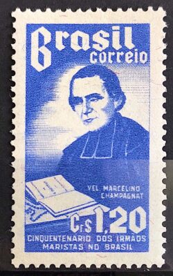 C 340 Selo Cinquentenario Irmaos Maristas Marcelino Champagnat Religiao Personalidade 1954