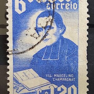 C 340 Selo Cinquentenario Irmaos Maristas Marcelino Champagnat Religiao Personalidade 1954 Circulado 2