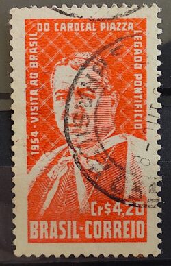 C 344 Selo Cardeal Piazza Personalidade Religiao 1954 Circulado 1