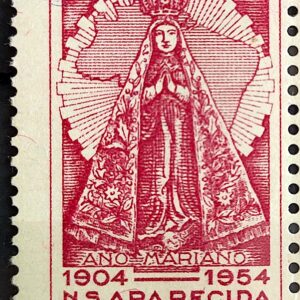 C 345 Selo Congresso da Padroeira do Brasil Nossa Senhora Aparecida Religiao 1954