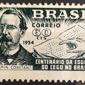 C 347 Selo Centenario da Educacao do Cego no Brasil Braile Benjamin Constant Personalidade 1954