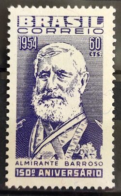 C 349 Selo Sesquicentenario Almirante Barroso Militar 1954 1