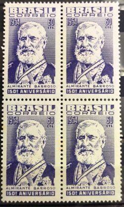 C 349 Selo Sesquicentenario Almirante Barroso Militar 1954 Quadra