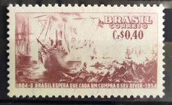 C 348 Selo Sesquicentenario Almirante Barroso Riachuelo Navio Militar 1954