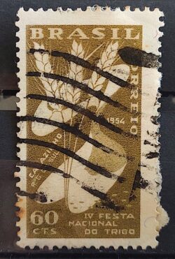 C 352 Selo Festa Nacional do Trigo Carazinho Rio Grande do Sul Economia 1954 Circulado 2