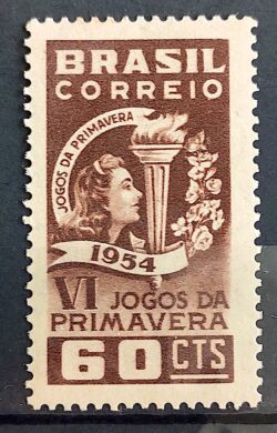 C 354 Selo Sextos Jogos da Primavera Rio de Janeiro Esporte 1954 1