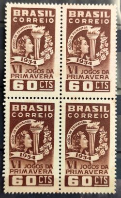 C 354 Selo Sextos Jogos da Primavera Rio de Janeiro Esporte 1954 Quadra 1