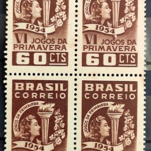 C 354 Selo Sextos Jogos da Primavera Rio de Janeiro Esporte 1954 Quadra 1