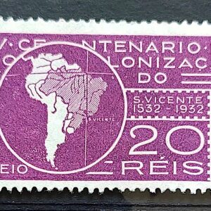 C 41 Selo Fundacao Sao Vicente Mapa Tratado de Tordesilhas 1932 1