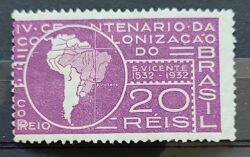 C 41 Selo Fundacao Sao Vicente Mapa Tratado de Tordesilhas 1932 4