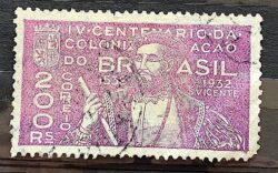 C 43 Selo Fundacao Sao Vicente Martim Afonso de Souza 1932 6 Circulado