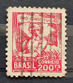C 47 Selo Campanha Constitucionalista de Sao Paulo e MT Bandeira 1932 2 Circulado