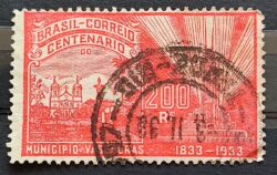C 57 Selo Centenario de Vassouras Igreja 1933 4 Circulado