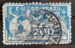 C 6 Selo Congresso Pan Americano Mapa 1906 1 Circulado