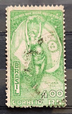 C 61 Selo Visita do Presidente Justo da Argentina Bandeira 1933 1 Circulado