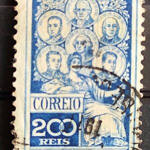 C 9 Selo Pan Americano Panamericano Jose Bonifacio Washington San Martin Hidalgo Bolivar 1909 14 Circulado