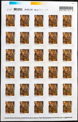 Selo Regular RHM 833 Obra Desaparecida Portinari Marcel Gontrau Arte Picote Sem BR 2004 Folha