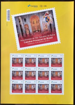 PB 107 Selo Personalizado Catedral Primacial do Brasil Salvador Bahia Interna 2019 Folha G
