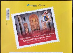 PB 107 Selo Personalizado Catedral Primacial do Brasil Salvador Bahia Interna 2019 Vinheta G