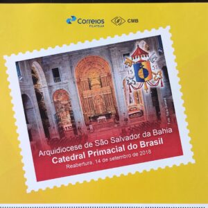 PB 107 Selo Personalizado Catedral Primacial do Brasil Salvador Bahia Interna 2019 Vinheta G